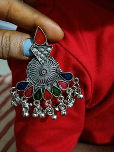 Oxidised Meenakari Earrings