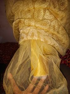 Elegant Gold Anarkali Gown