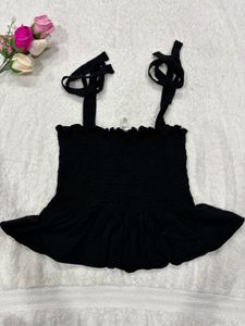 H&amp;M Black Tie Strap Top