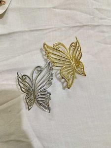 Butterfly Hair Clips - Gold & Silver