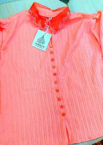 Peach Embellished Top