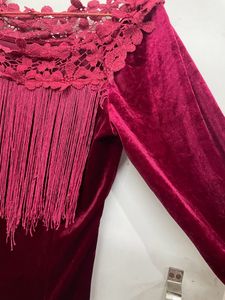 Maroon Velvet Princess Top
