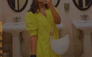 Yellow Poplin Midi Dress