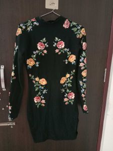 Floral Embroidered Mini Dress