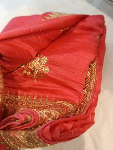 Elegant Peach &amp; Gold Sari
