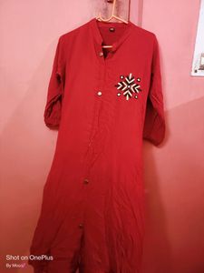 Meroon Colour Full Sleeve Kurti