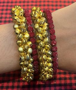 Golden &amp; Red Bangles &amp; Ring Set