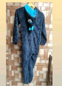 Comfy Blue Plush Onesie jumpsuit for boys