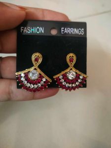 Fashion Earrings - Red &amp; White