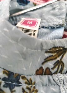 Blue Floral Print Top