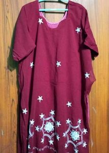 Maroon Embroidered Kurti