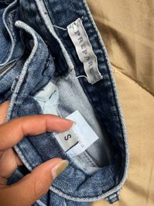 Slit Denim Skirt