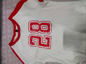 Crop Top - White &amp; Red