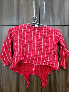 Red &amp; White Striped Long Sleeve