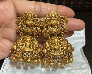 Anti Tarnish Nakshi Temple Earring Set