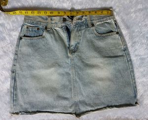 Light Wash Denim Mini Skirt
