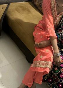 Beautiful Peach Embroidered Salwar Kameez