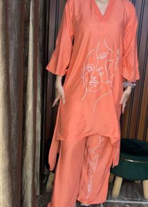 Stylish Peach Kurta Set - New with Tags