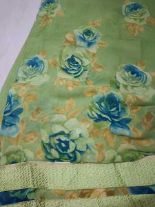 Elegant Green Floral Saree