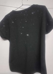 Pearl Embellished Black Top