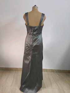 Metallic Gray Evening Gown