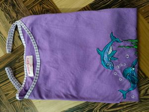Vintage Purple Dolphin Embroidered Cami Dress