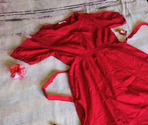 Red A-line Dress