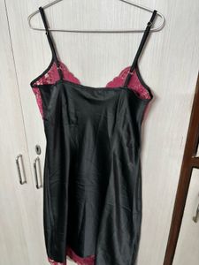 Silky Black Night Slip / Just Like New