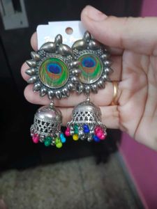 Peacock Jhumka Earrings
