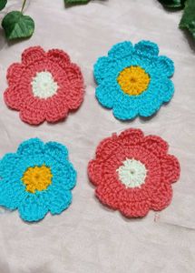 Crochet Flower Appliques (Set of 4)