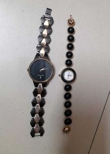 2 Black wrist Watch Set Without Battery