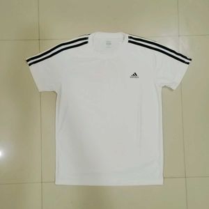 Adidas White Stripe Tee