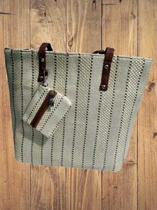 Jute Handcrafted White Hand Bag