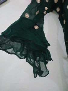 New branded Padded Green Polka Dot Kurta Set