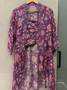 Floral Purple Shrug Set