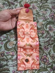 Peach Mughal Flap Mini Wallet