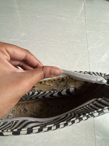 Stylish White And Black Stripe Bag