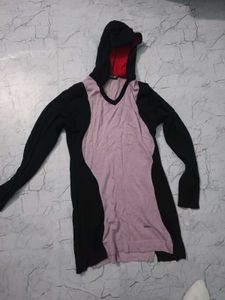 Unique Hoodie with V-Neck Design