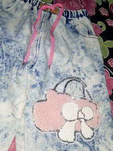 Baggy Jeans With Pink Softy Cloth