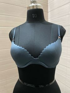 DANSKIN Imported Satin Silk  Blue Bra