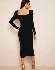 Chic Black Puff Sleeve Mini Dress