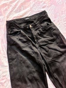 Wide Leg Black Denim Jeans (women's)