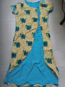 Blue Floral Print Dress