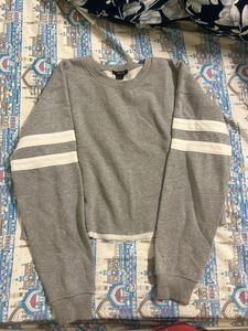 Gray & White Striped Sweatshirt