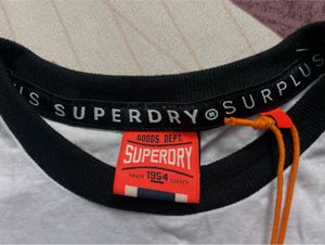 Superdry White &amp; Black Oversized Cotton T-Shirt