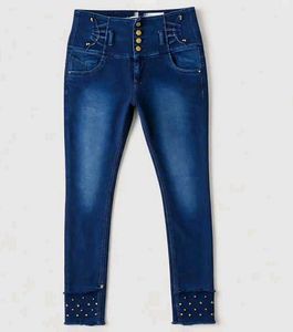 High-Waisted Skinny Jeans with Pearl Enrich
