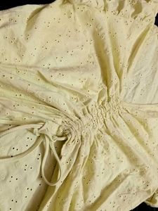 Cute Yellow Eyelet Top