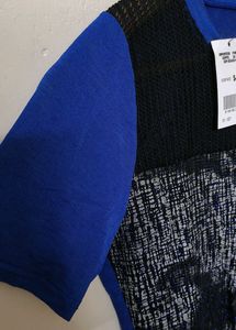 Trendy Blue Shinny Top For Women