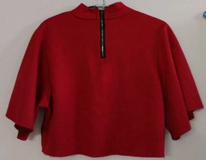 Red Mock Neck Top