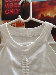 White Ruched Tank Top